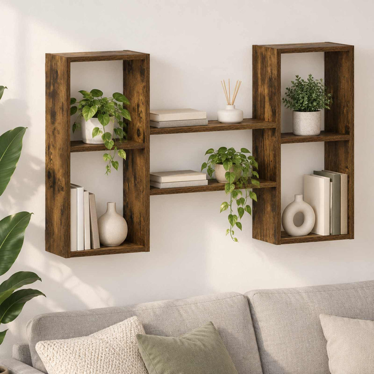 Wall Shelf Smoked Oak Engineered Wood
