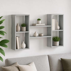 vidaXL Wall Shelf Grey Sonoma 102 x 17 x 59 cm Engineered Wood 1