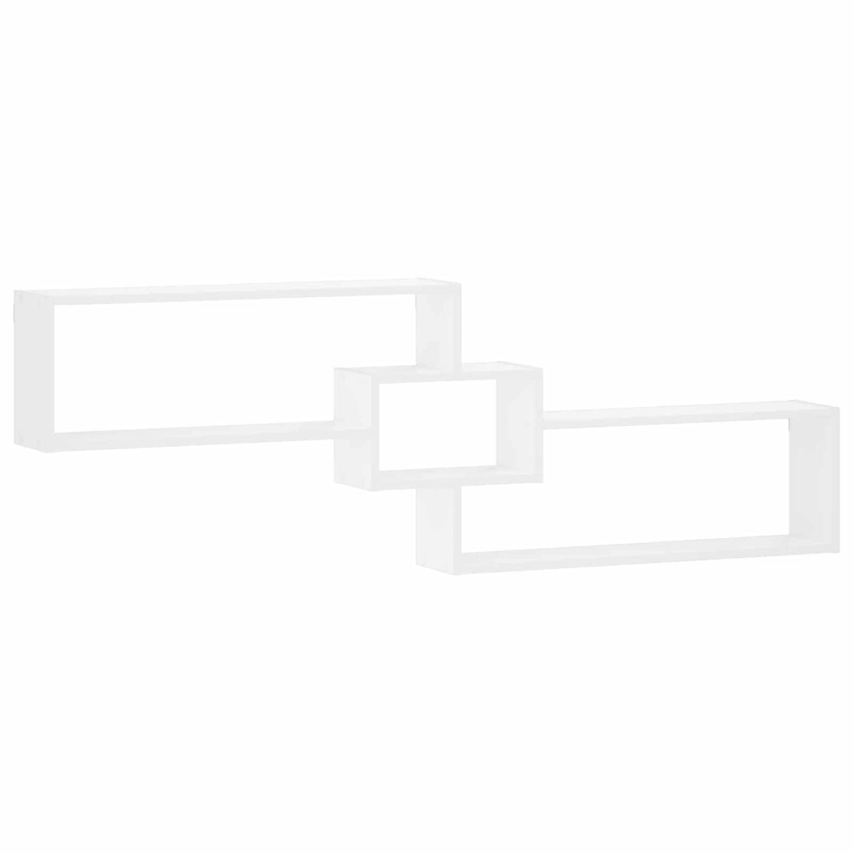 vidaXL Wall Shelf White 158 x 17 x 53 cm Engineered Wood 2