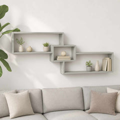 Wall Shelf 158 x 17 x 53 cm Engineered Wood Concrete grey
