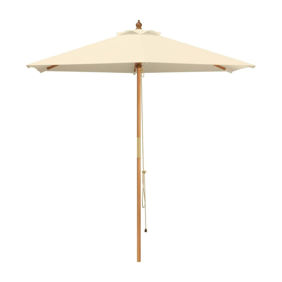 vidaXL Garden Parasol Ø 240 x 237 cm Solid Eucalyptus Wood Cream White 2
