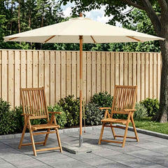 vidaXL Garden Parasol Ø 300 x 248 cm Solid Eucalyptus Wood Cream White 1