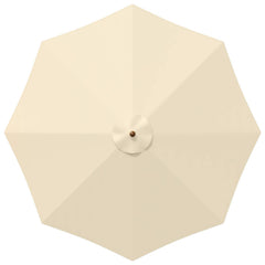 vidaXL Garden Parasol Ø 300 x 248 cm Solid Eucalyptus Wood Cream White 4