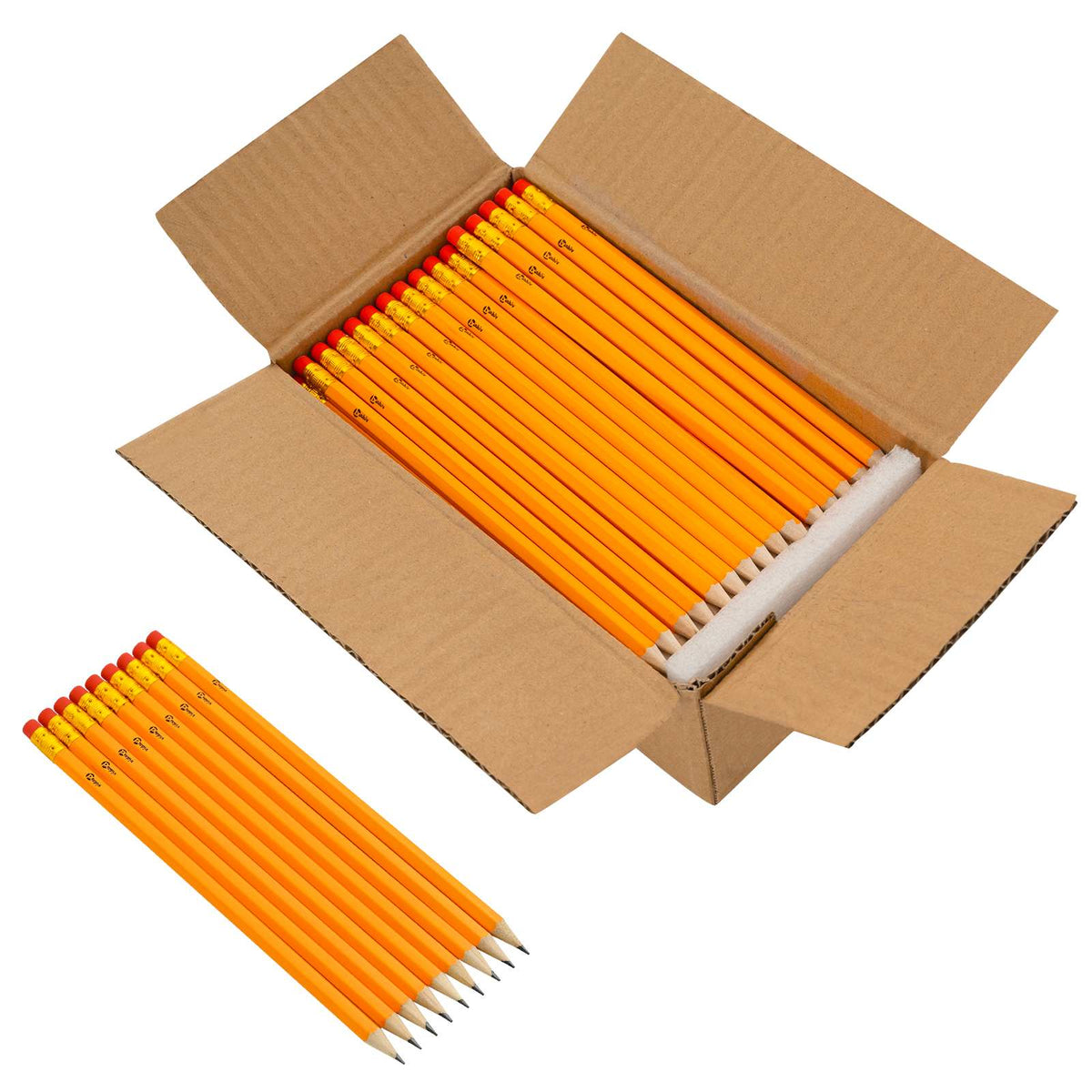 vidaXL HB Pencils 1000 pcs Ø 0.7 x 18.5 cm Yellow Solid Poplar Wood 1