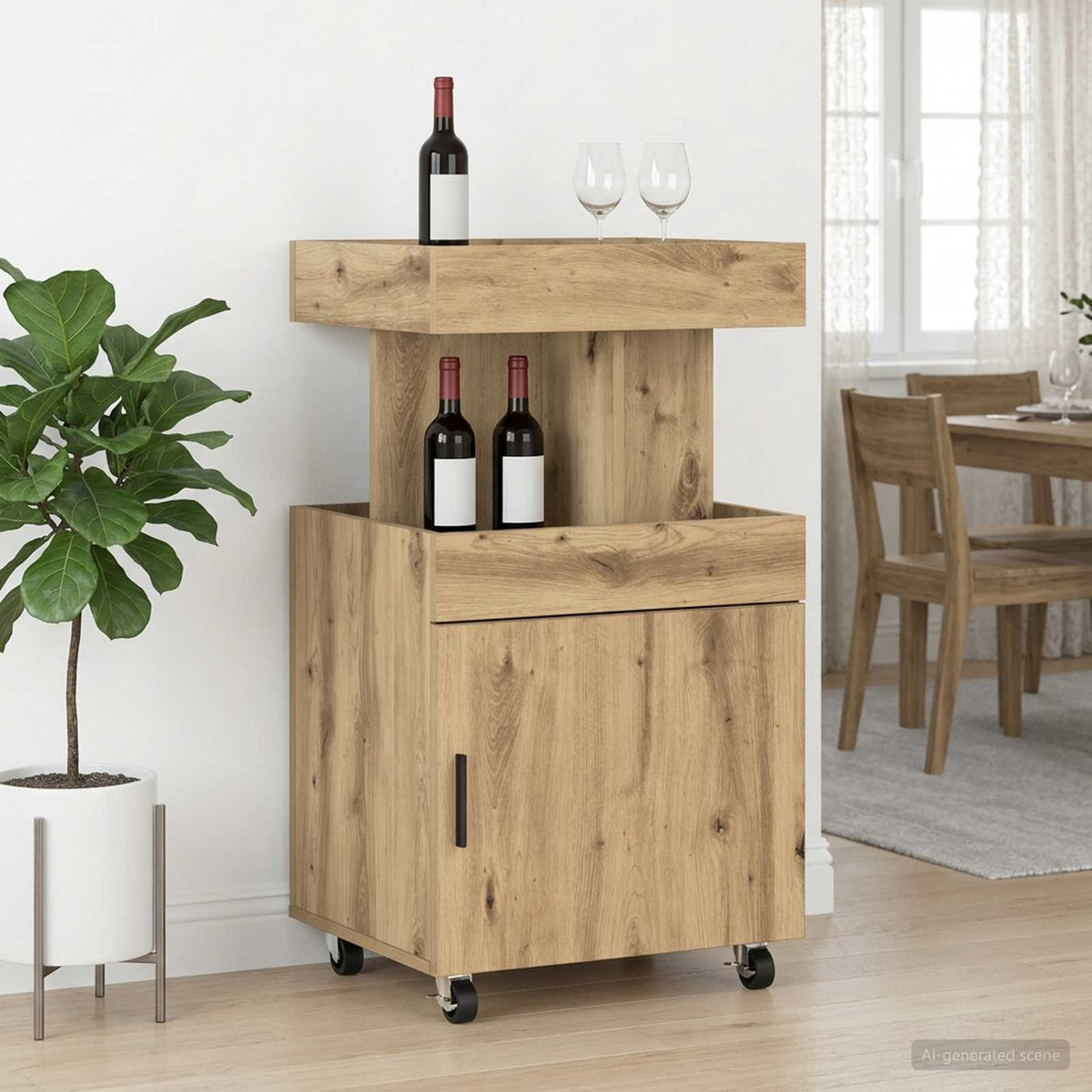 Bar Cart 50x41x89 cm Engineered Wood Artisan oak