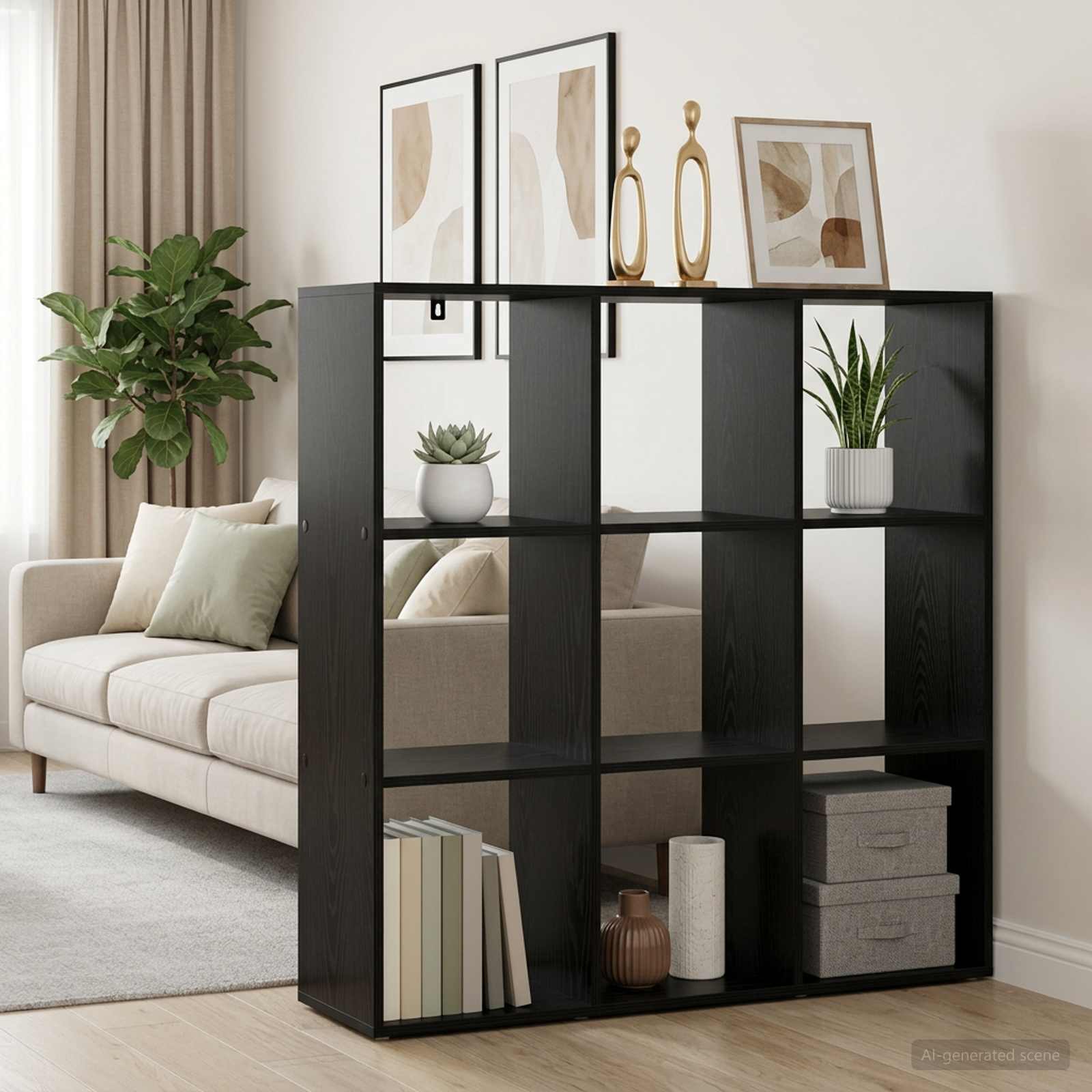 vidaXL Book Cabinet 102 x 29 x 103.5 cm Engineered Wood Black Oak 4