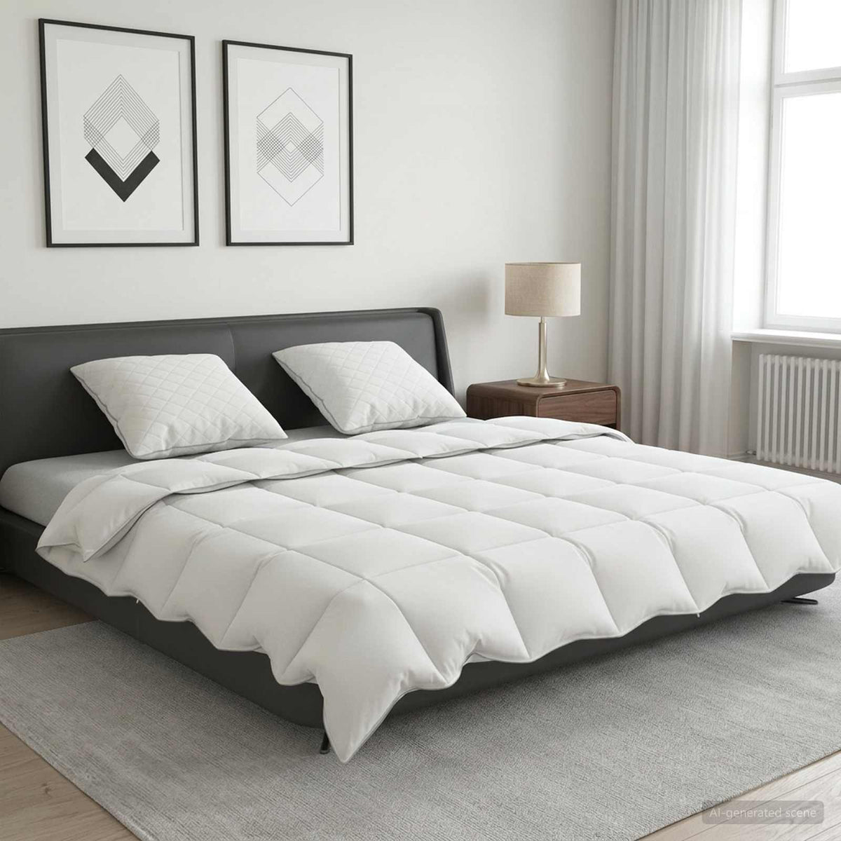 90% Goose Down Duvet Set FULDA 3 pcs 220 x 260 cm Summer White 80 x 80 cm