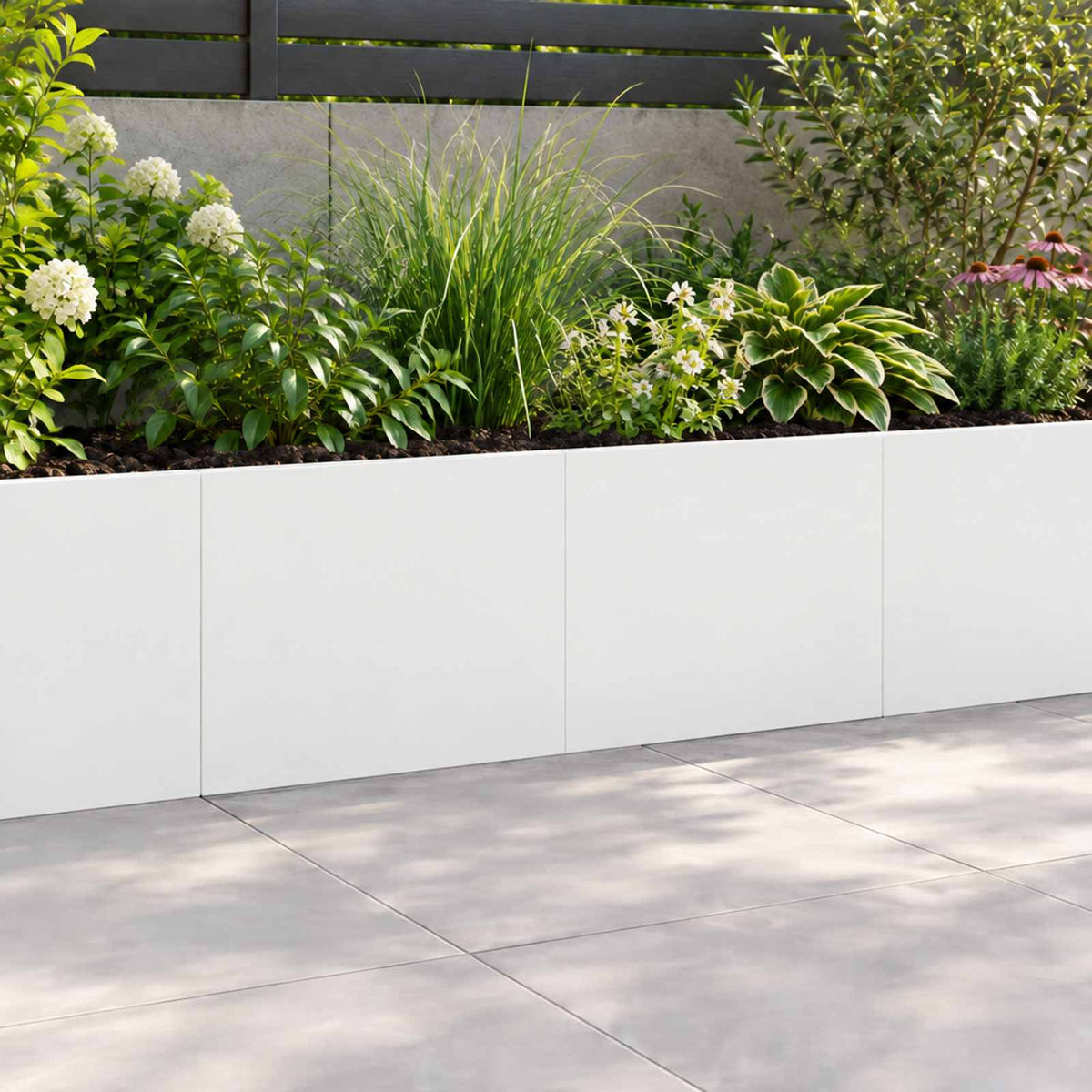 Retaining Wall 60 x 12 x 50 cm Steel 2 pcs White