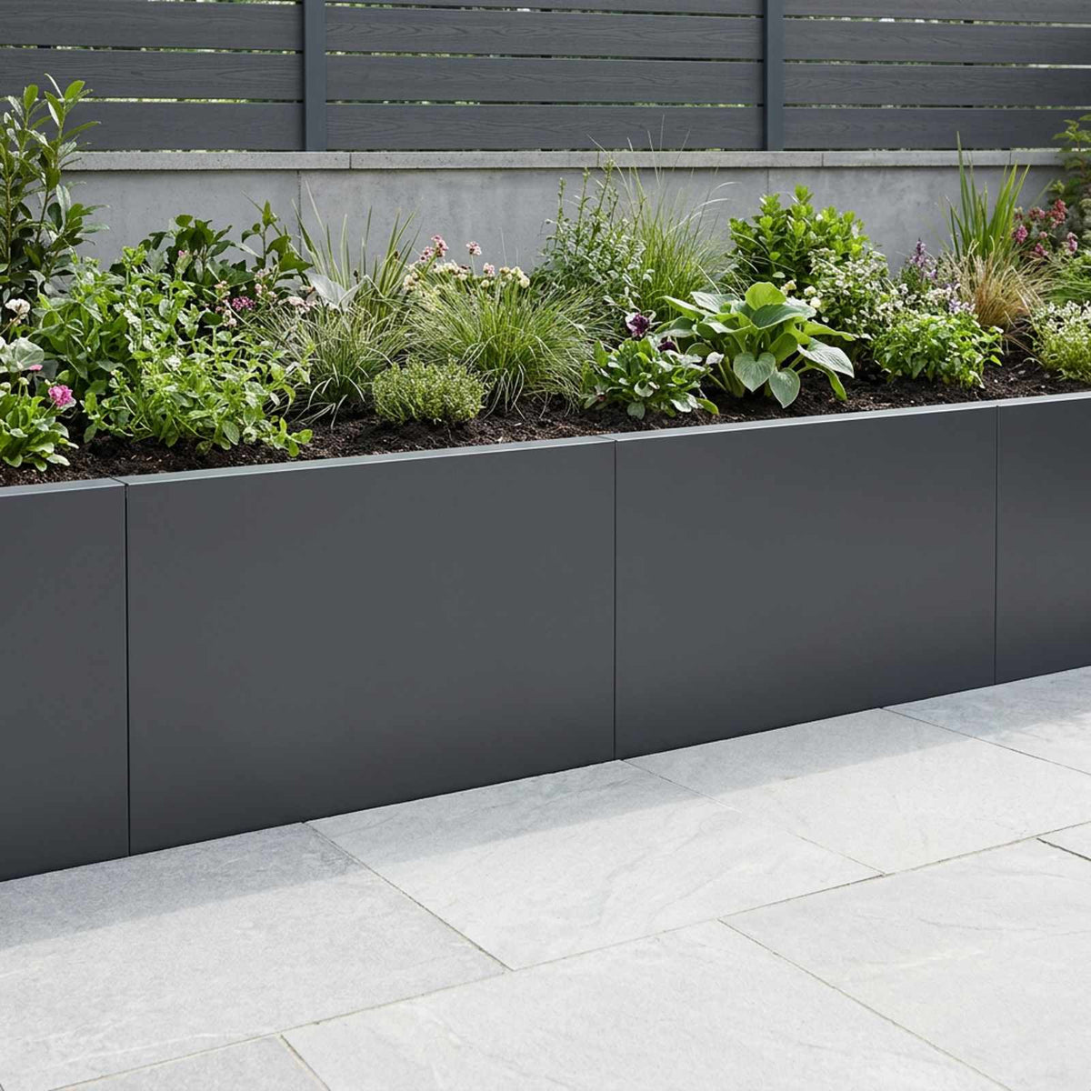 Retaining Wall 60 x 12 x 50 cm Steel 2 pcs Anthracite