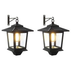vidaXL Wall Mount Lamp with LED Bulb 2 pcs Black 19 x 14 x 25 cm 2