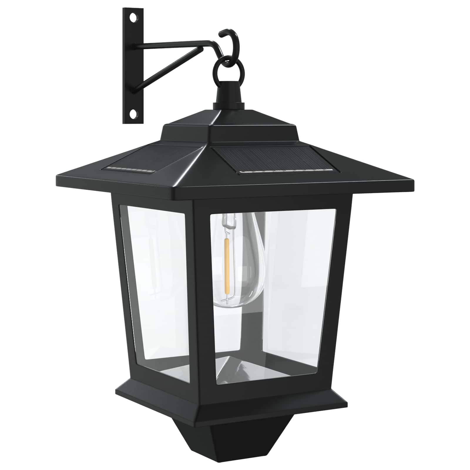 vidaXL Wall Mount Lamp with LED Bulb 2 pcs Black 19 x 14 x 25 cm 4
