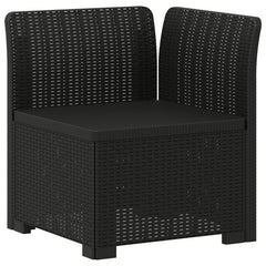 4-Seater Garden Sofa Rattan Look PP Anthracite