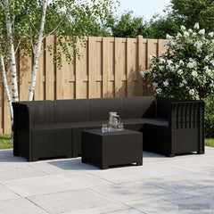 5-Seater Garden Sofa Rattan Look PP Anthracite