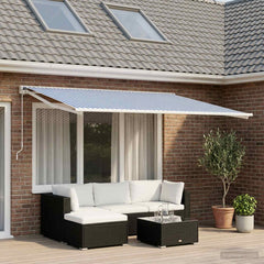 vidaXL Awning Replacement Fabric Blue and White 350 x 200 cm Polyester 1