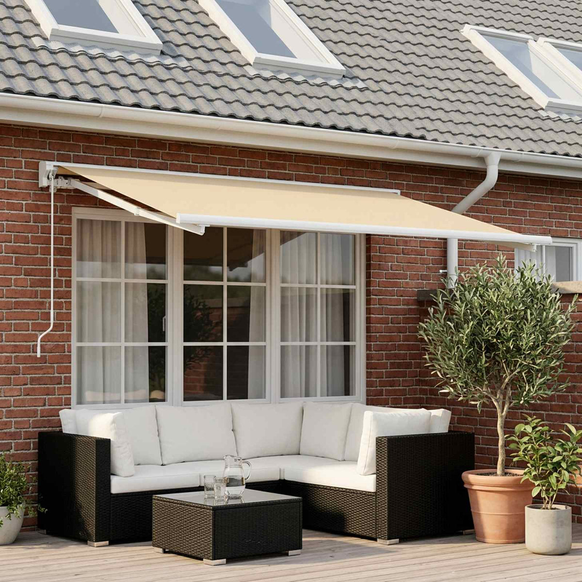 Awning Replacement Fabric Polyester Drop Width Cream