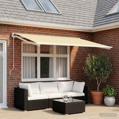 vidaXL Awning Replacement Fabric Yellow and White 400 x 300 cm 1