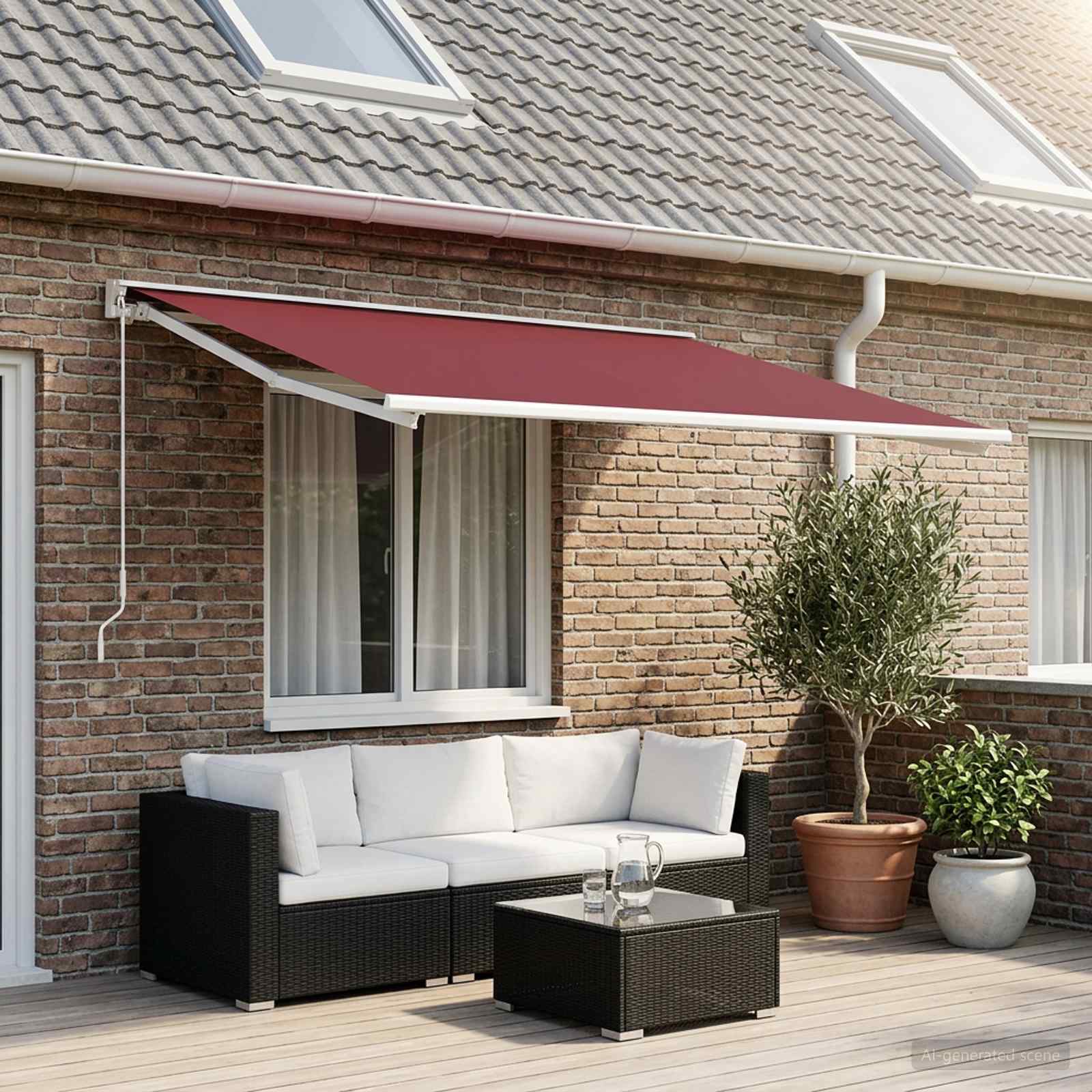 vidaXL Awning Replacement Fabric Burgundy Red 300 x 250 cm Polyester 1