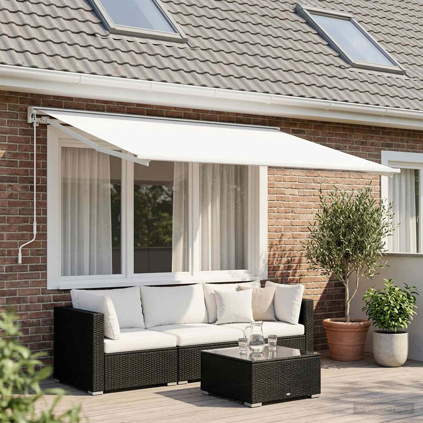 vidaXL Awning Replacement Fabric White 300 x 250 cm Polyester 1