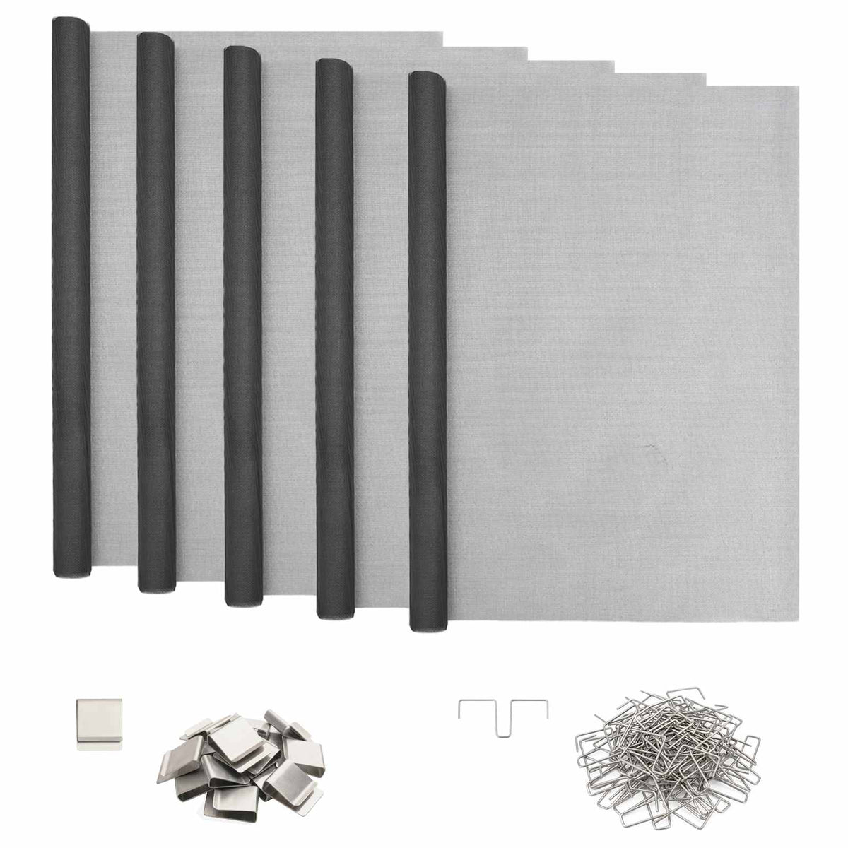vidaXL Light Shaft Cover with Clips 5 pcs 70 x 190 cm Fiberglass Grey 2