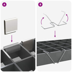vidaXL Light Shaft Cover with Clips 5 pcs 70 x 190 cm Fiberglass Grey 5