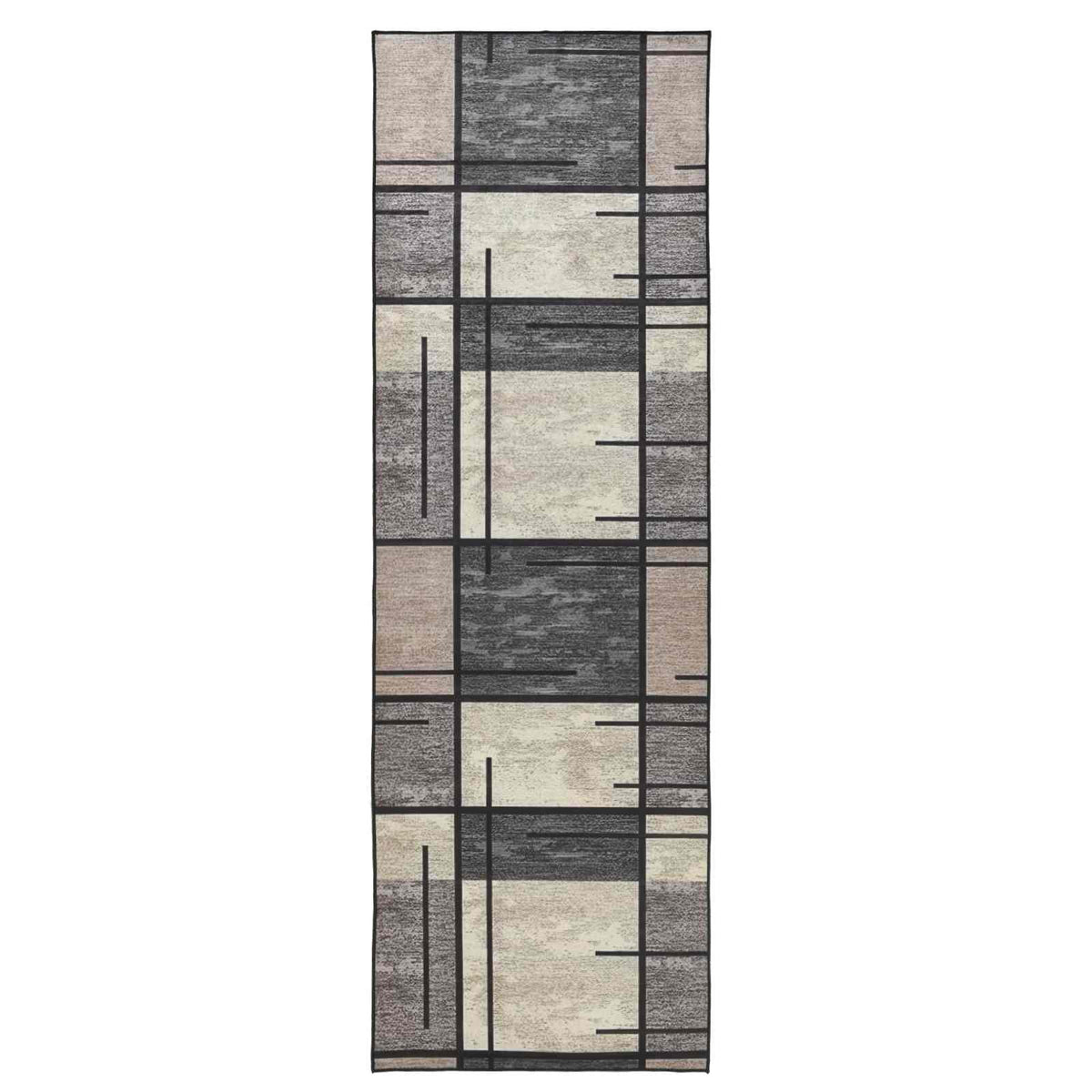 vidaXL Rug Runner LESAKA Brown 80 x 300 cm Diamond Velvet 2