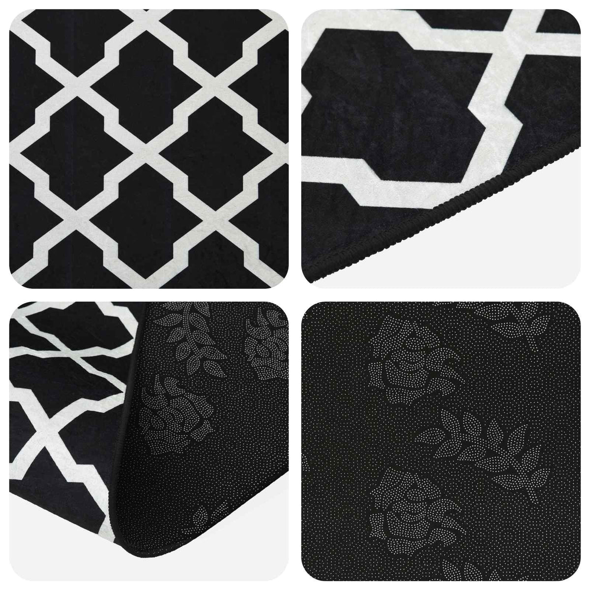 Rug Runner LESAKA Black and White Diamond Velvet, image 3