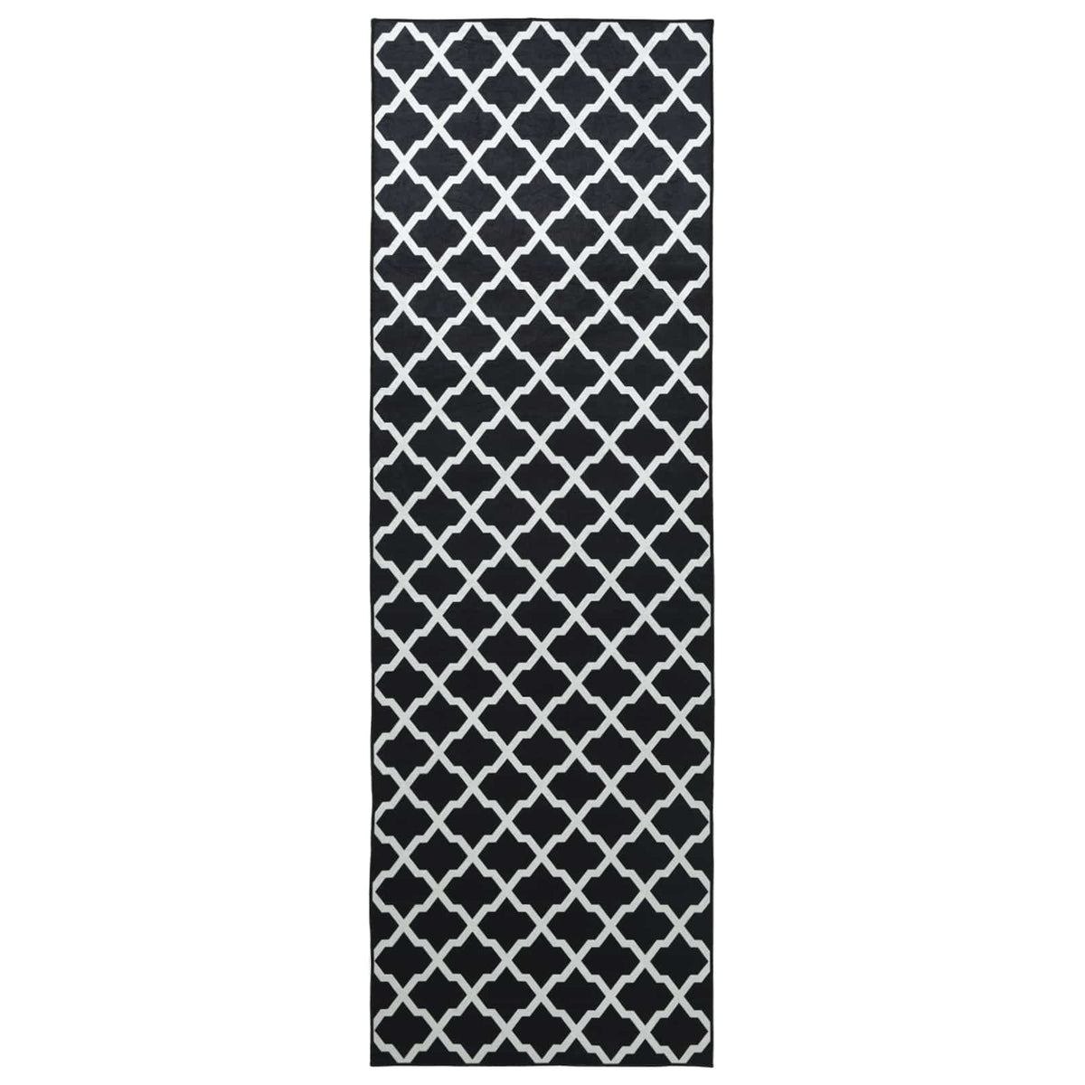 Rug Runner LESAKA Black and White Diamond Velvet, image 2