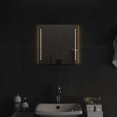 vidaXL LED Bathroom Mirror Transparent 40 x 40 cm Tempered Glass 3