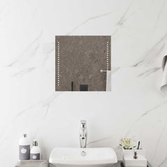 vidaXL LED Bathroom Mirror Transparent 40 x 40 cm Tempered Glass 1