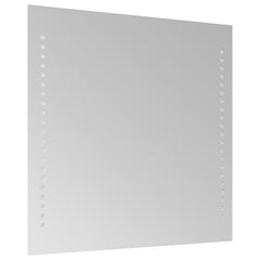 vidaXL LED Bathroom Mirror Transparent 40 x 40 cm Tempered Glass 4