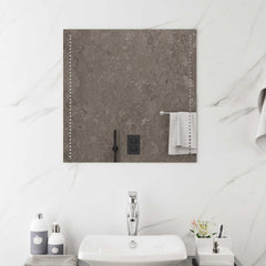 LED Bathroom Mirror Transparent Tempered Glass 60 cm 60 cm