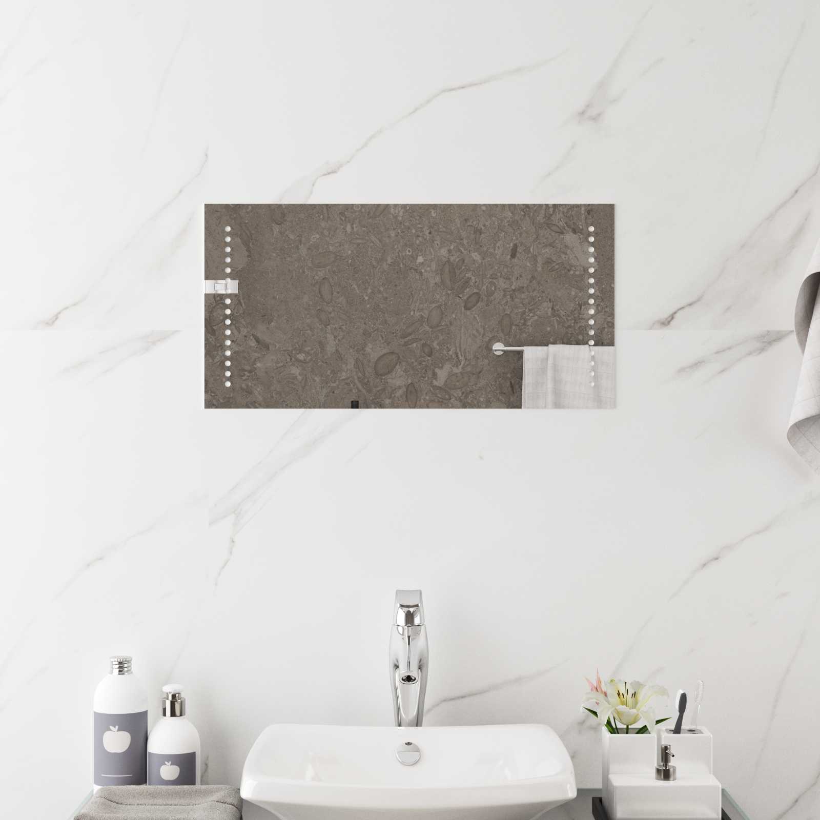 vidaXL LED Bathroom Mirror Transparent 60 x 30 cm Tempered Glass 1