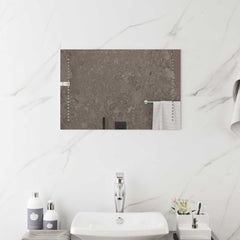 vidaXL LED Bathroom Mirror Transparent 60 x 40 cm Tempered Glass 1