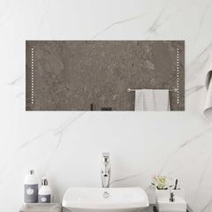 vidaXL LED Bathroom Mirror Transparent Tempered Glass