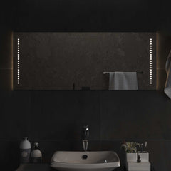 vidaXL LED Bathroom Mirror Transparent 100 x 40 cm Tempered Glass 3