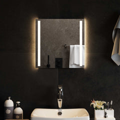 vidaXL LED Bathroom Mirror Transparent 40 x 40 cm Tempered Glass 3