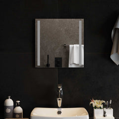 vidaXL LED Bathroom Mirror Transparent 40 x 40 cm Tempered Glass 1