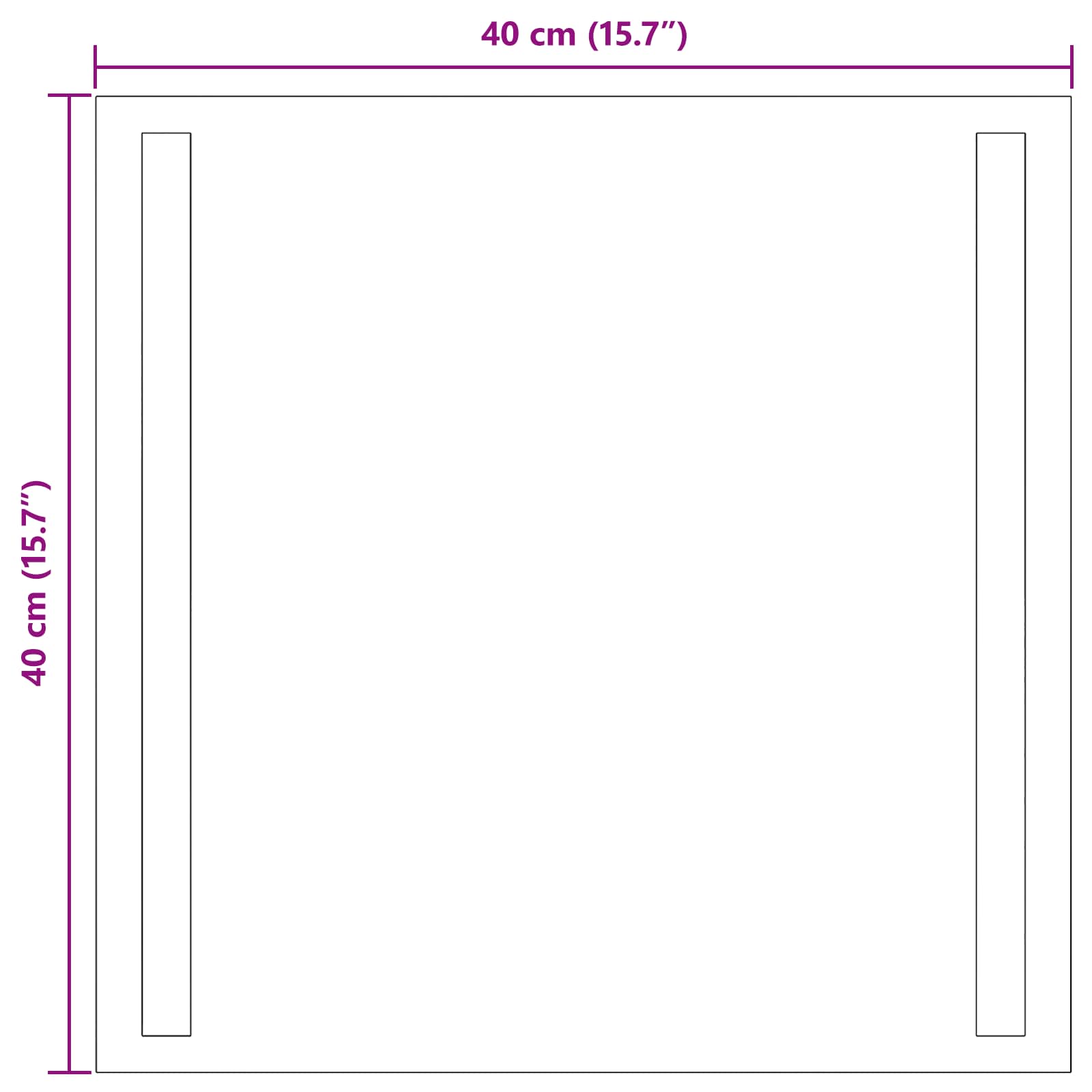 vidaXL LED Bathroom Mirror Transparent 40 x 40 cm Tempered Glass 5