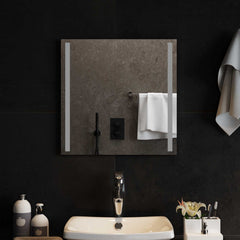 vidaXL LED Bathroom Mirror Transparent 50 x 50 cm Tempered Glass 1