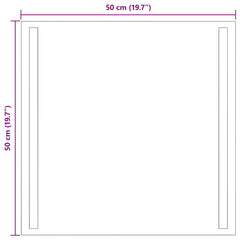 vidaXL LED Bathroom Mirror Transparent 50 x 50 cm Tempered Glass 5