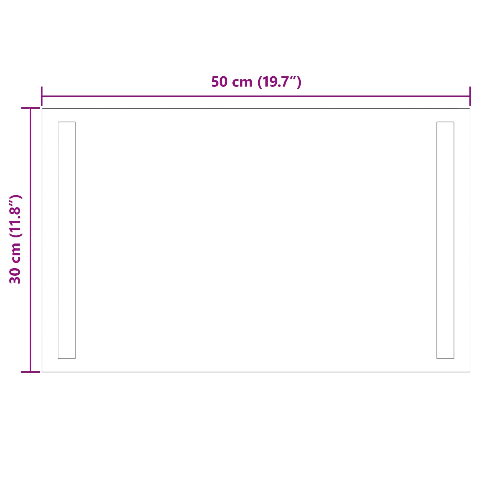 vidaXL LED Bathroom Mirror Transparent 50 x 30 cm Tempered Glass 5