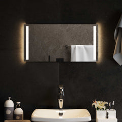 vidaXL LED Bathroom Mirror Transparent 60 x 30 cm Tempered Glass 3