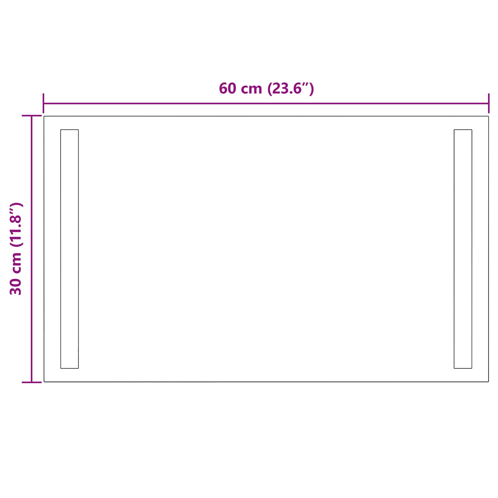 vidaXL LED Bathroom Mirror Transparent 60 x 30 cm Tempered Glass 5