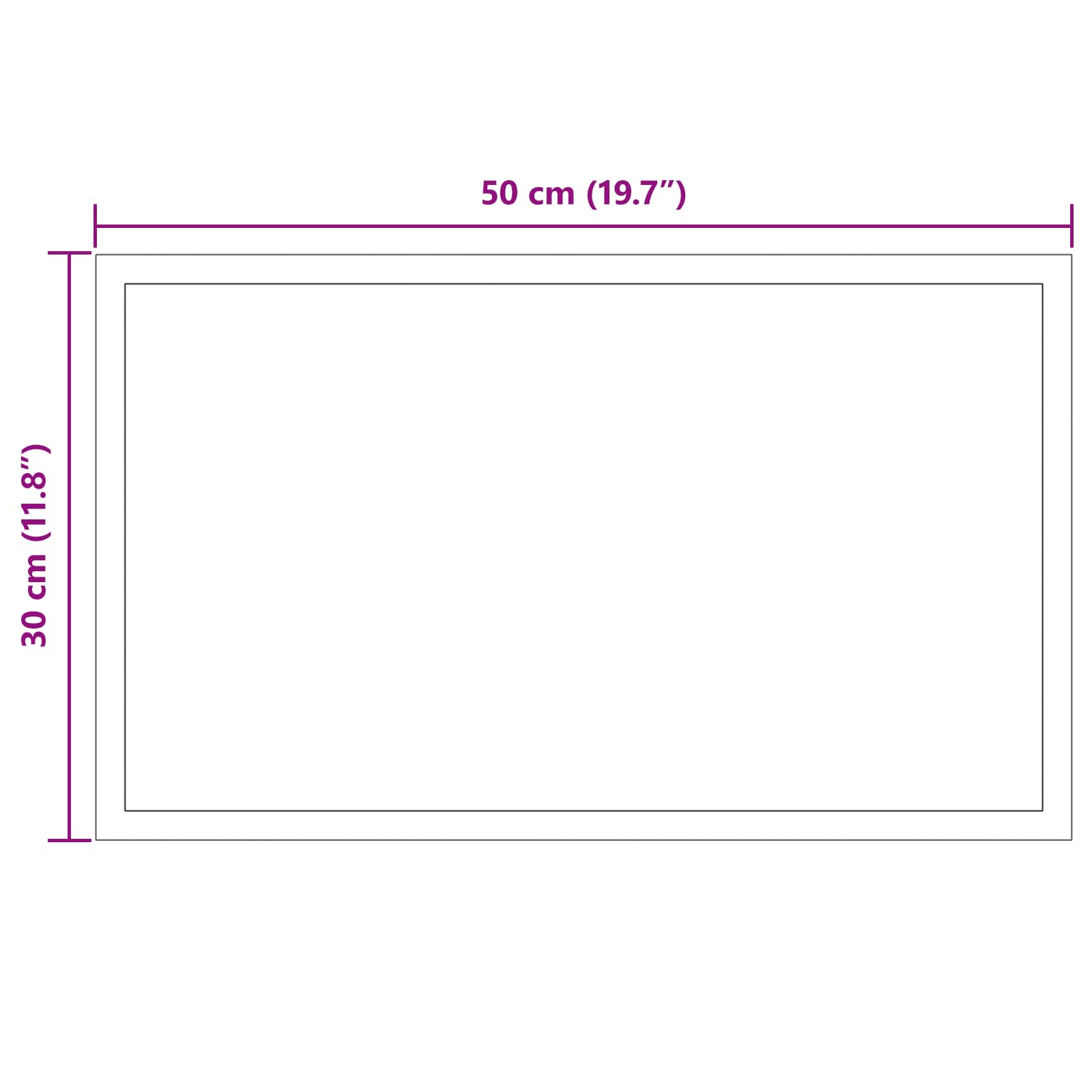 vidaXL LED Bathroom Mirror Transparent 50 x 30 cm Tempered Glass 5