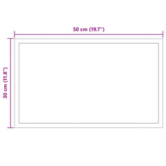 vidaXL LED Bathroom Mirror Transparent 50 x 30 cm Tempered Glass 5