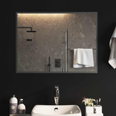 vidaXL LED Bathroom Mirror Transparent Tempered Glass