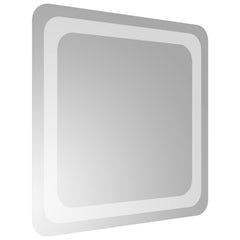 vidaXL LED Bathroom Mirror Transparent 40 x 40 cm Tempered Glass 4