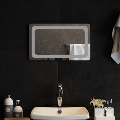 vidaXL LED Bathroom Mirror Transparent 50 x 30 cm Tempered Glass 1