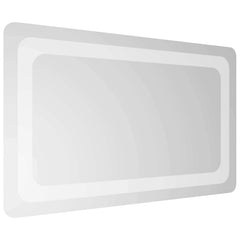 vidaXL LED Bathroom Mirror Transparent 50 x 30 cm Tempered Glass 4