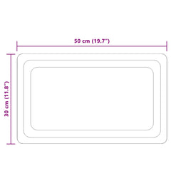 vidaXL LED Bathroom Mirror Transparent 50 x 30 cm Tempered Glass 5